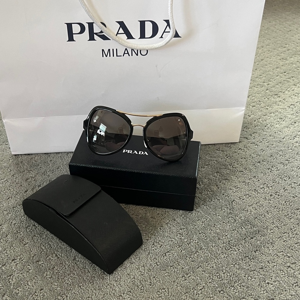 Prada Black Aviator Sunglasses for Women
